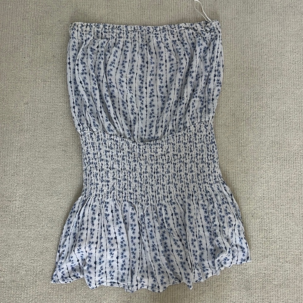 blue and white romper from skylar and madison 🤍💙